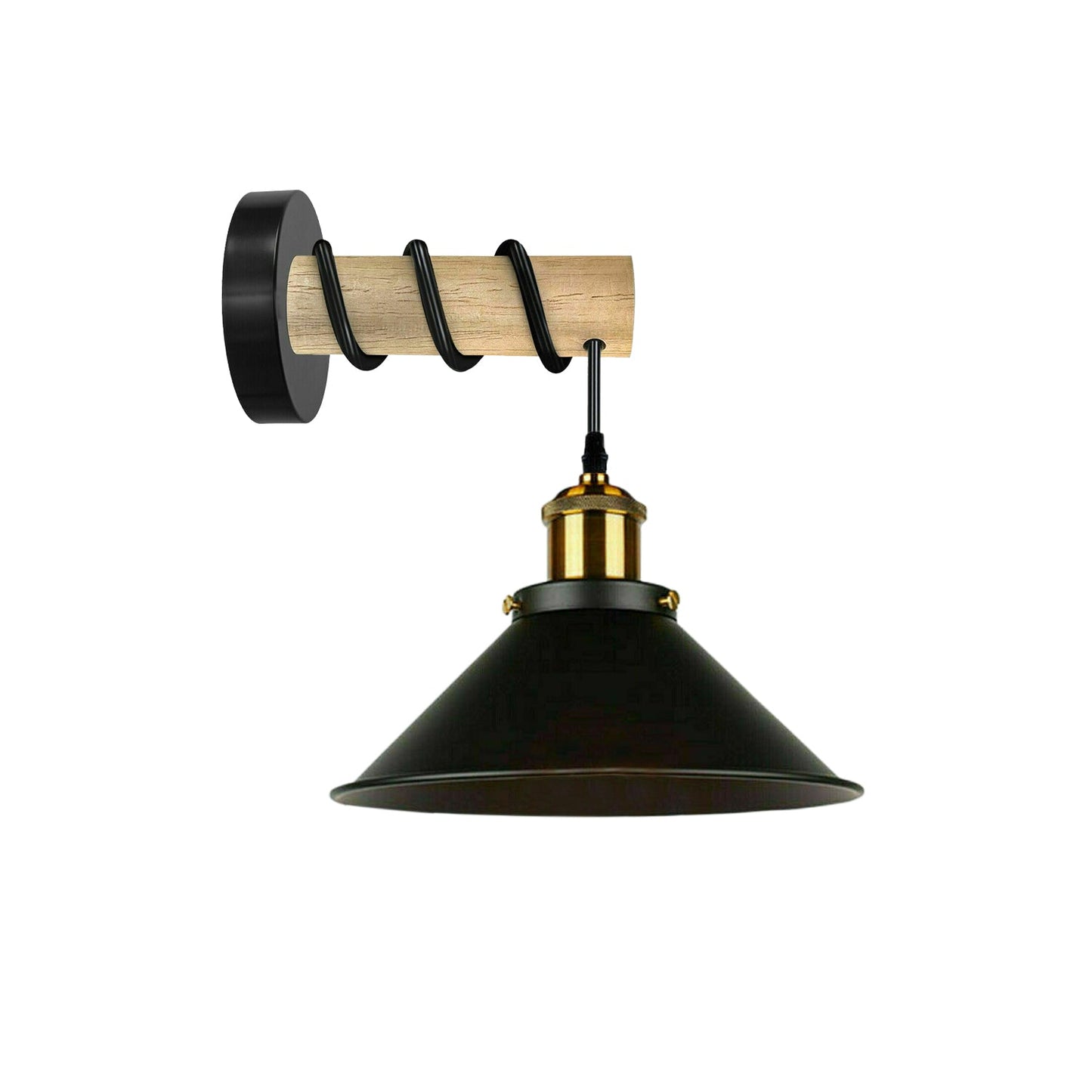 Modern Combined Solid Wooden Arm Chandelier Lighting With Black Cone