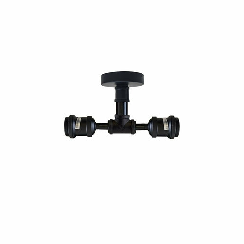 Industrial Vintage Rustic Steampunk Metal pipe Ceiling Black Wall