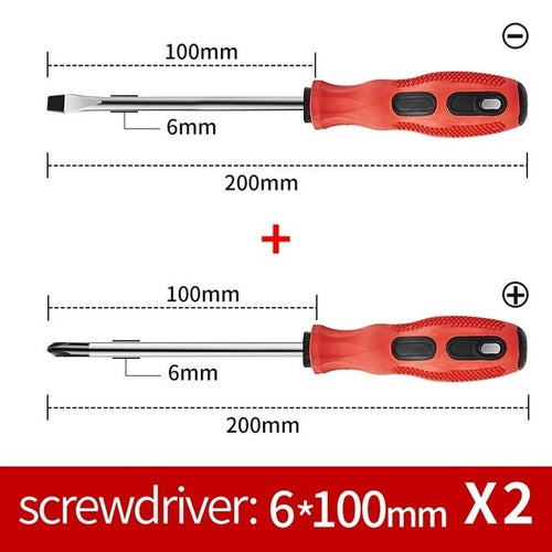 2pcs Magnetic Screwdriver Multifunctional Flat Head Cross Screwdriver