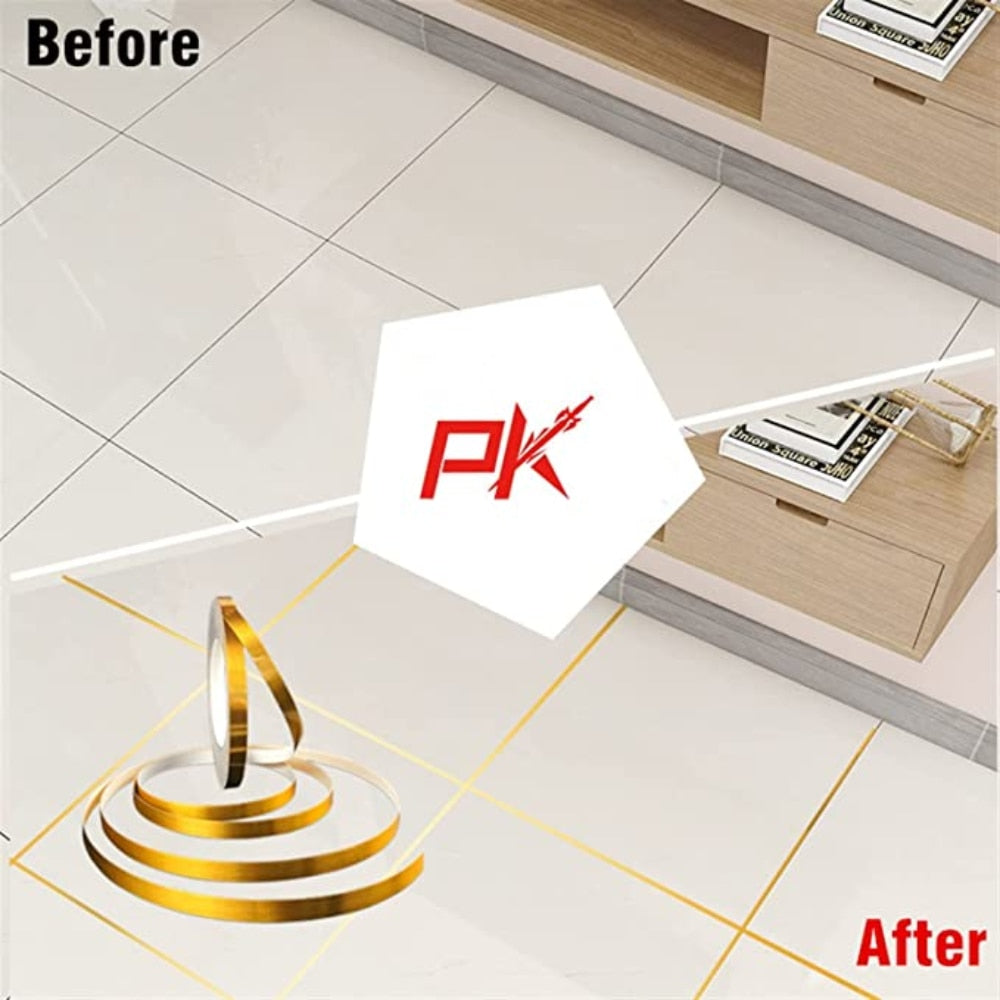 50M Gold black Self Adhesive Tile Stickers Tape Floor Waterproof Wall