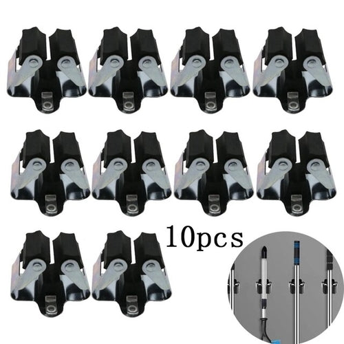 5pcs 10pcs Mop Broom Holder Wall Mounted Garden Storage Clips Rack