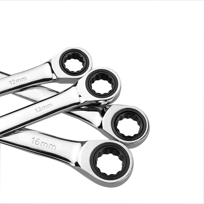 6mm 19mm chrome vanadium steel metric ratchet wrench, open end dual