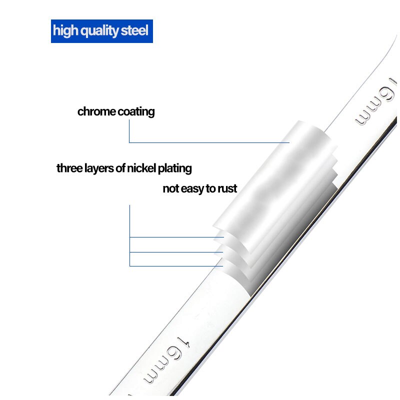 6mm 19mm chrome vanadium steel metric ratchet wrench, open end dual