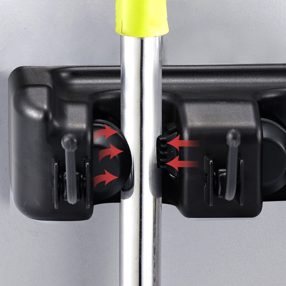 Broom Holder Wall Mount Mop Organizer Storage Tool Racks Stainless