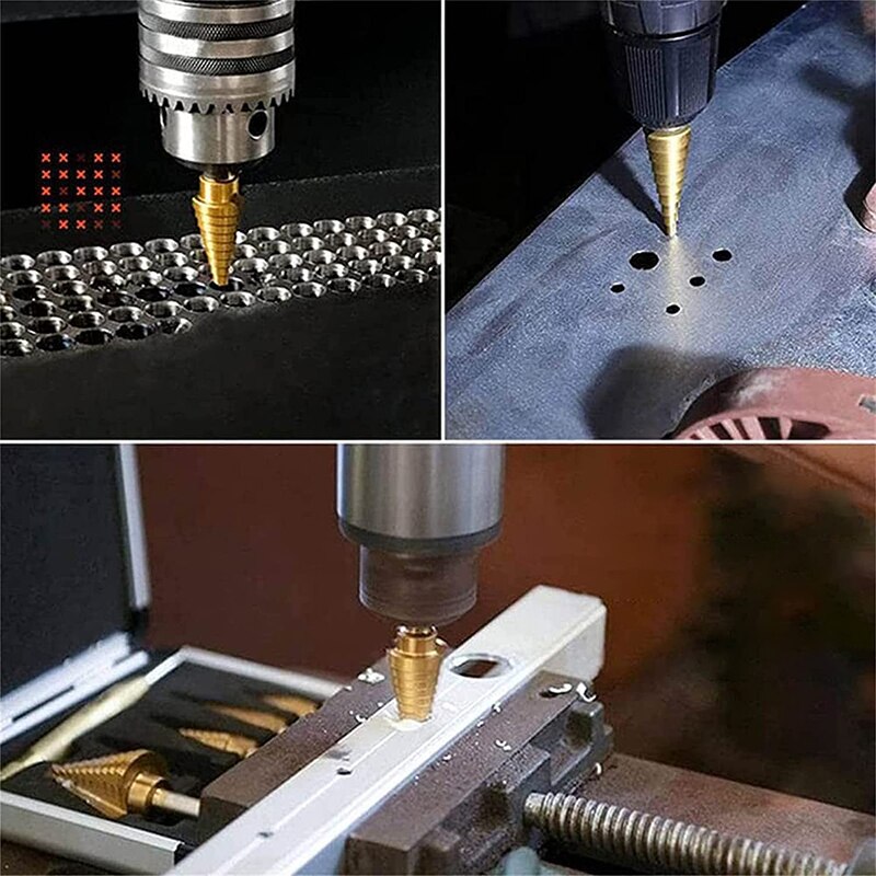 Hss Titanium Coated Step Drill Bit 4 32mm Drilling - 4-12mm 4-20mm