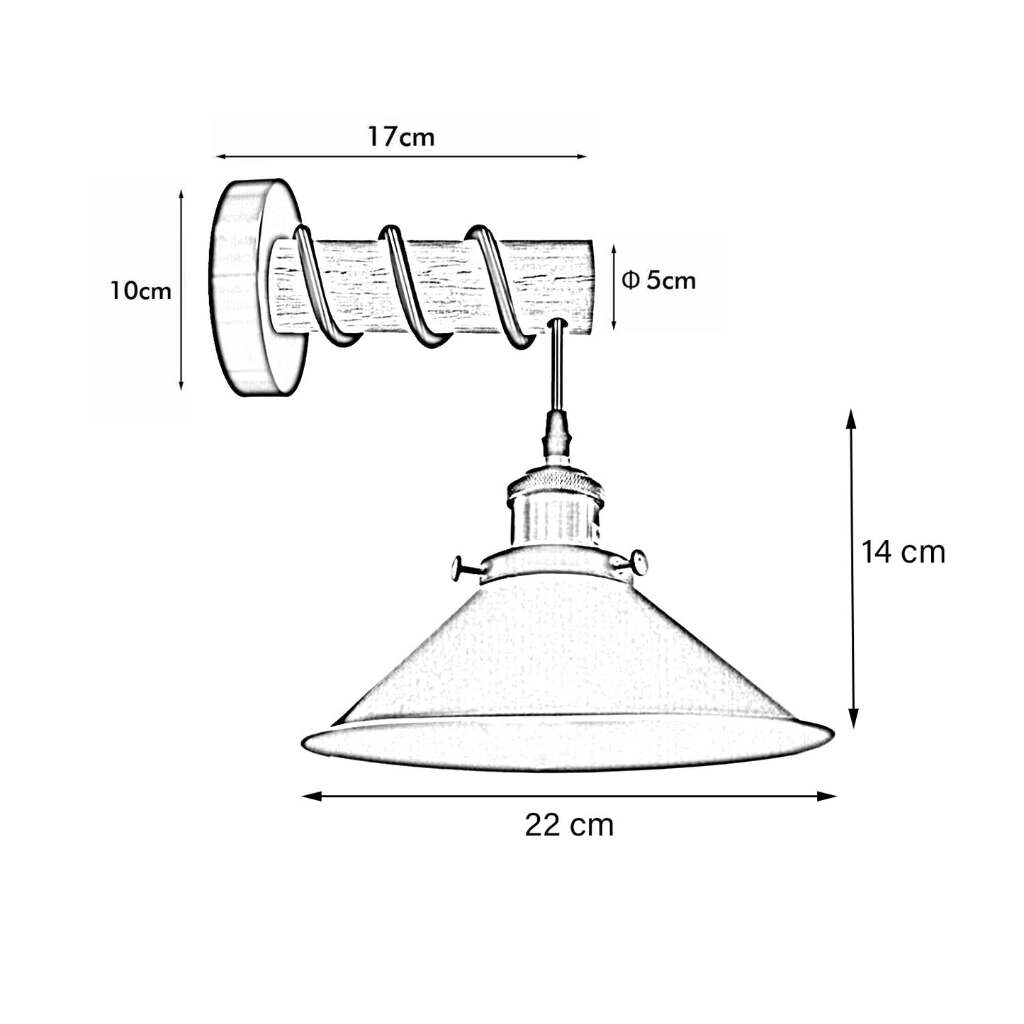 Modern Combined Solid Wooden Arm Chandelier Lighting With Grey Cone