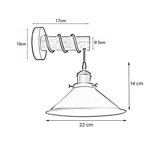 Modern Combined Solid Wooden Arm Chandelier Lighting With Grey Cone