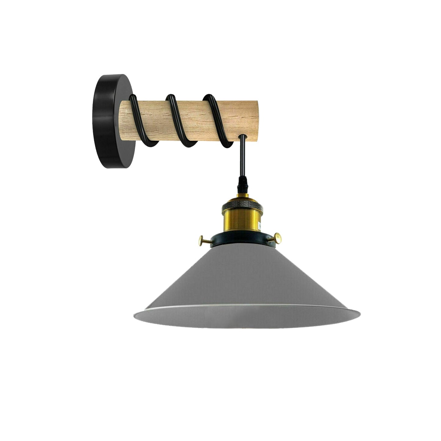 Modern Combined Solid Wooden Arm Chandelier Lighting With Grey Cone