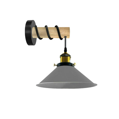 Modern Combined Solid Wooden Arm Chandelier Lighting With Grey Cone