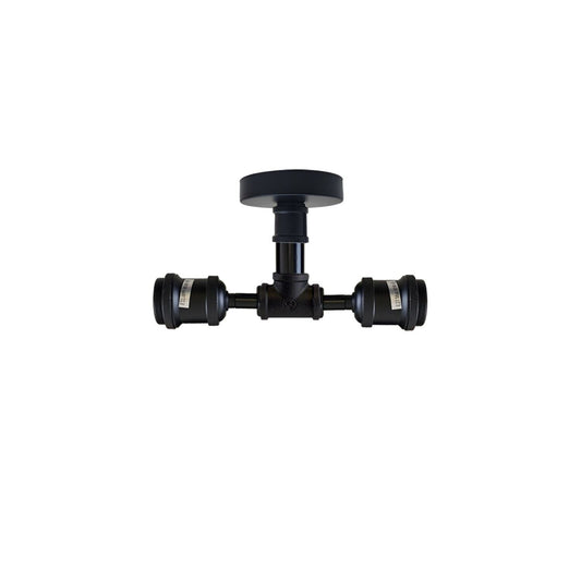 Industrial Vintage  Rustic Steampunk Metal pipe Ceiling Black Wall