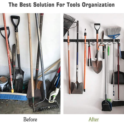 48 Inch Adjustable 12 Hooks Wall Holder Tool Storage System Garage Strong