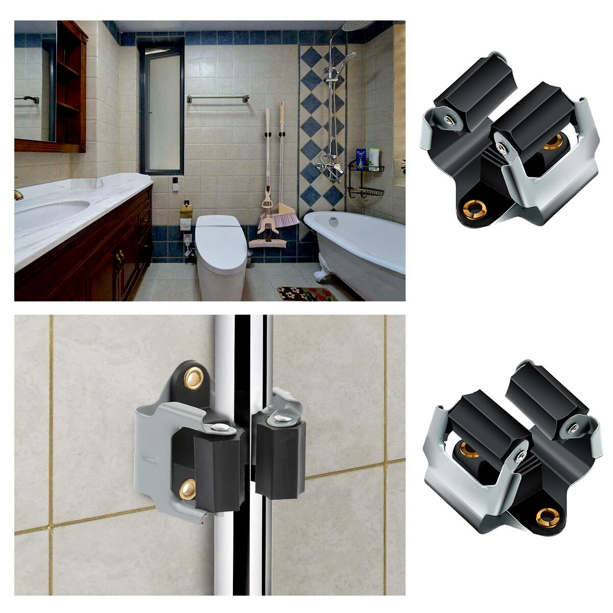 Broom Holder Wall Mount Clip | Garden Storage Clips Rack | Wall