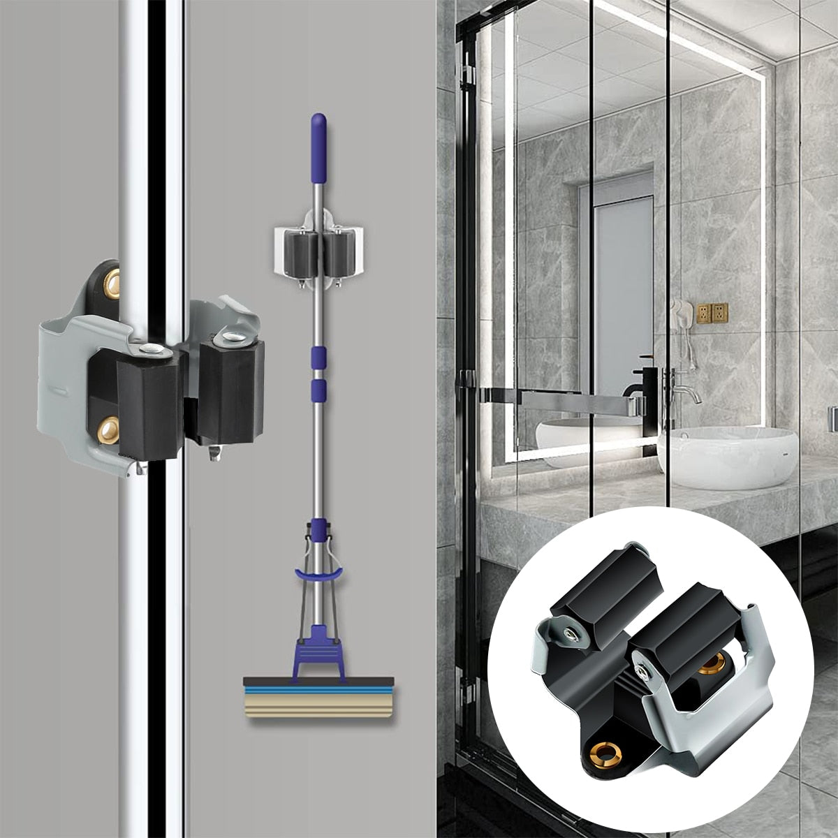 Broom Holder Wall Mount Clip | Garden Storage Clips Rack | Wall