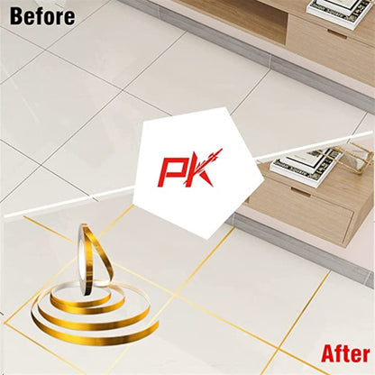 50M Gold black Self Adhesive Tile Stickers Tape Floor Waterproof  Wall