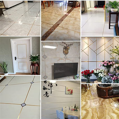 50M Gold black Self Adhesive Tile Stickers Tape Floor Waterproof  Wall
