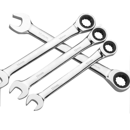 6mm 19mm chrome vanadium steel metric ratchet wrench, open end dual