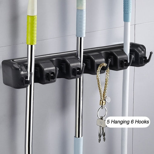 Broom Holder Wall Mount Mop Organizer Storage Tool Racks Stainless