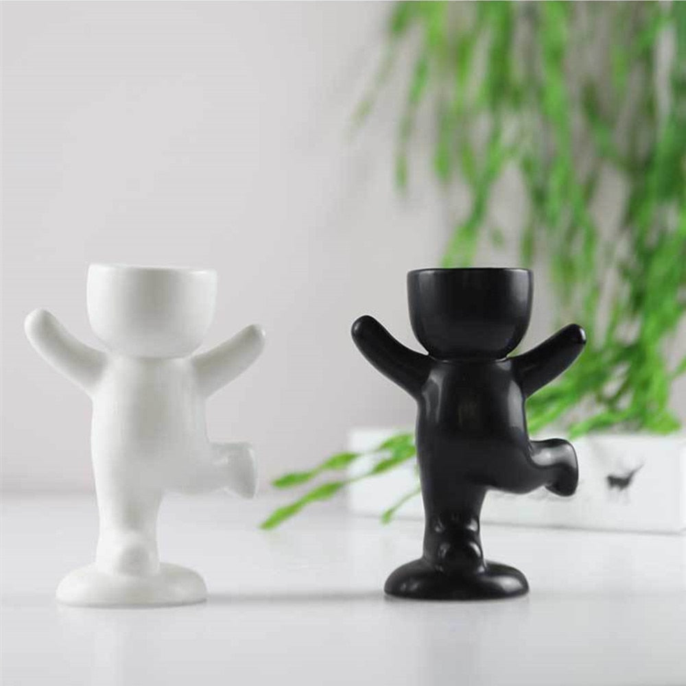Creative Humanoid Ceramic Flower Pot Vase Plant Pot Ceramic Crafts