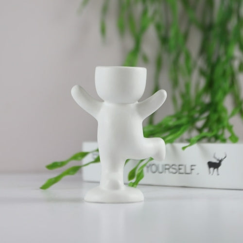 Creative Humanoid Ceramic Flower Pot Vase Plant Pot Ceramic Crafts