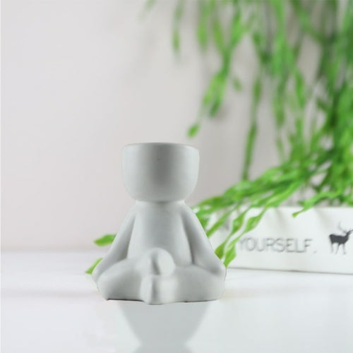 Creative Humanoid Ceramic Flower Pot Vase Plant Pot Ceramic Crafts
