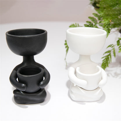 Creative Humanoid Ceramic Flower Pot Vase Plant Pot Ceramic Crafts