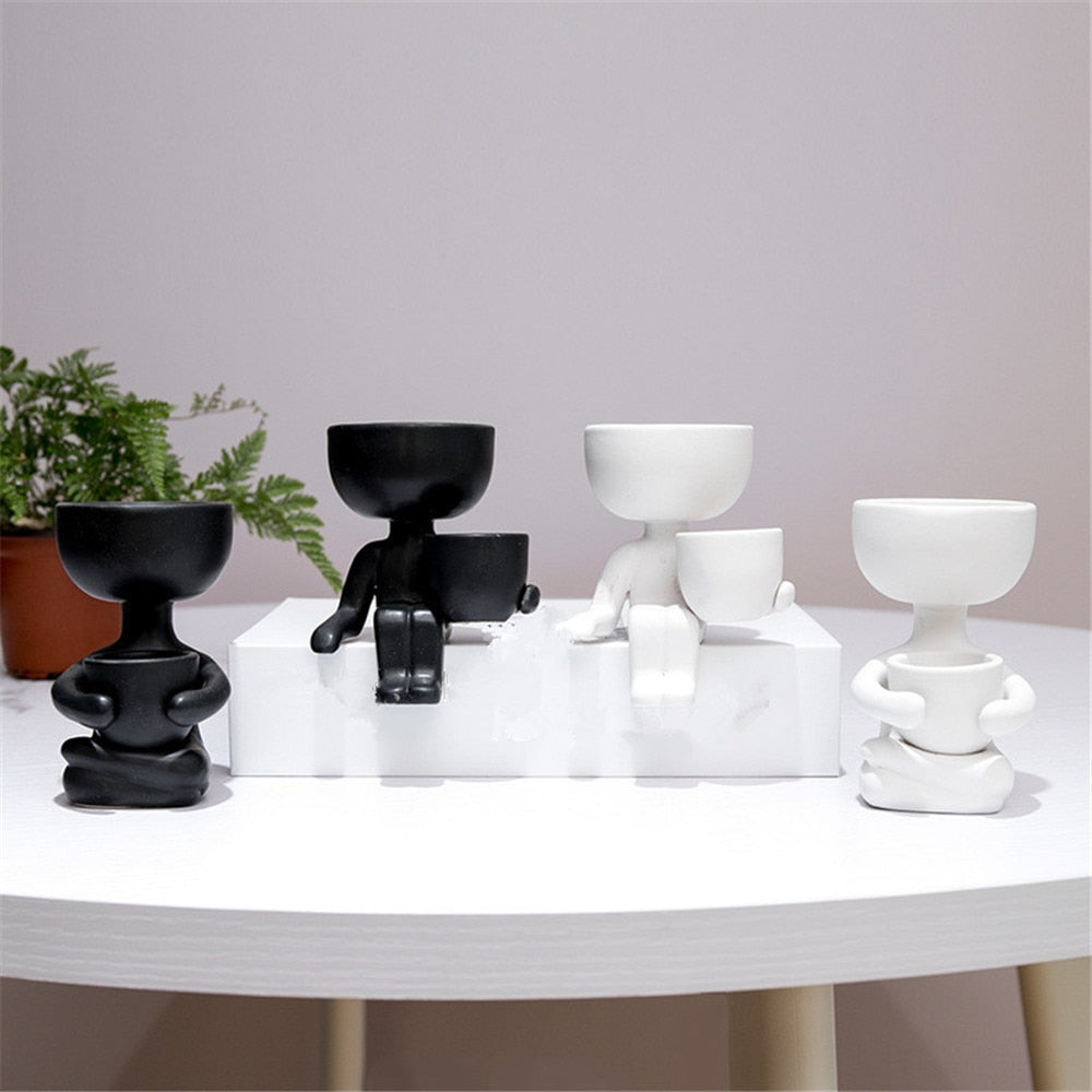 Creative Humanoid Ceramic Flower Pot Vase Plant Pot Ceramic Crafts
