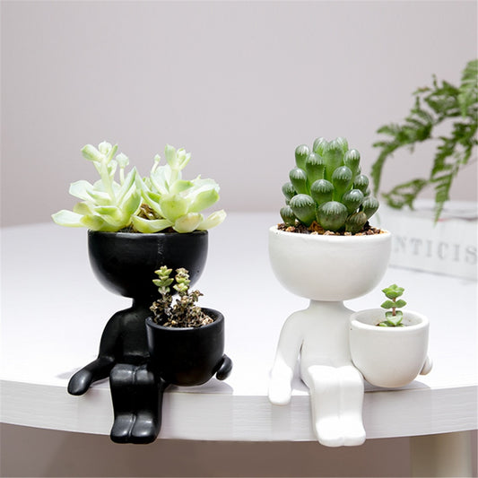 Creative Humanoid Ceramic Flower Pot Vase Plant Pot Ceramic Crafts