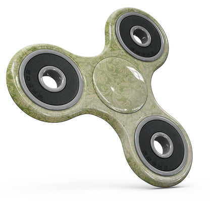 Grunge green Yellow Damask Pattern Full-Body Fidget Spinner Skin-Kit
