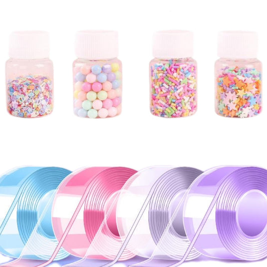 Multipurpose Nano Tape Adhesive Blowable Bubble Tapes Colorful Glitter