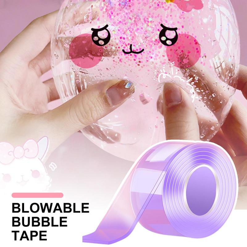 Multipurpose Nano Tape Adhesive Blowable Bubble Tapes Colorful Glitter