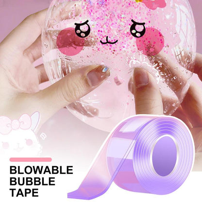 Multipurpose Nano Tape Adhesive Blowable Bubble Tapes Colorful Glitter