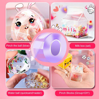 Multipurpose Nano Tape Adhesive Blowable Bubble Tapes Colorful Glitter