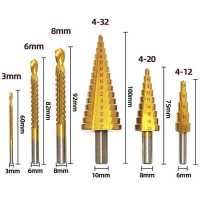 Hss Titanium Coated Step Drill Bit 4 32mm Drilling - 4-12mm 4-20mm
