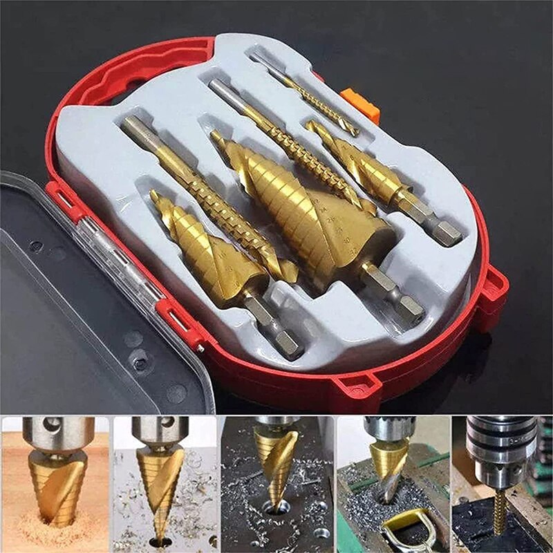 Hss Titanium Coated Step Drill Bit 4 32mm Drilling - 4-12mm 4-20mm