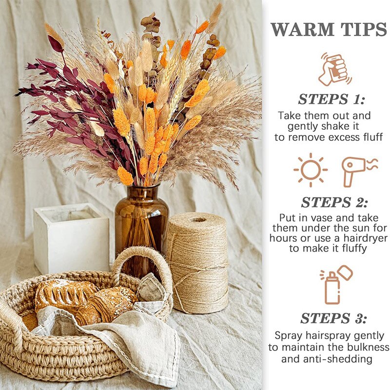 Bouquets Natural Dried Flowers Decoration | Artificial Flowers